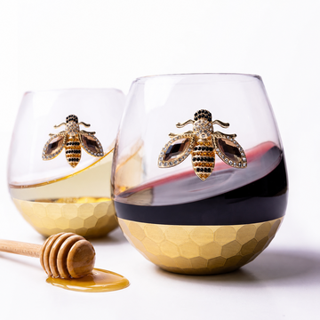 Honey Bee Wine Glasses
